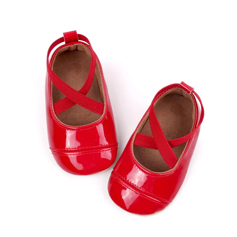 2025 Spring And Autumn Baby Girls First Walking Outdoor Toddler Shoes With High Quality PU Leather For 0-18M Baby Princess Shoes