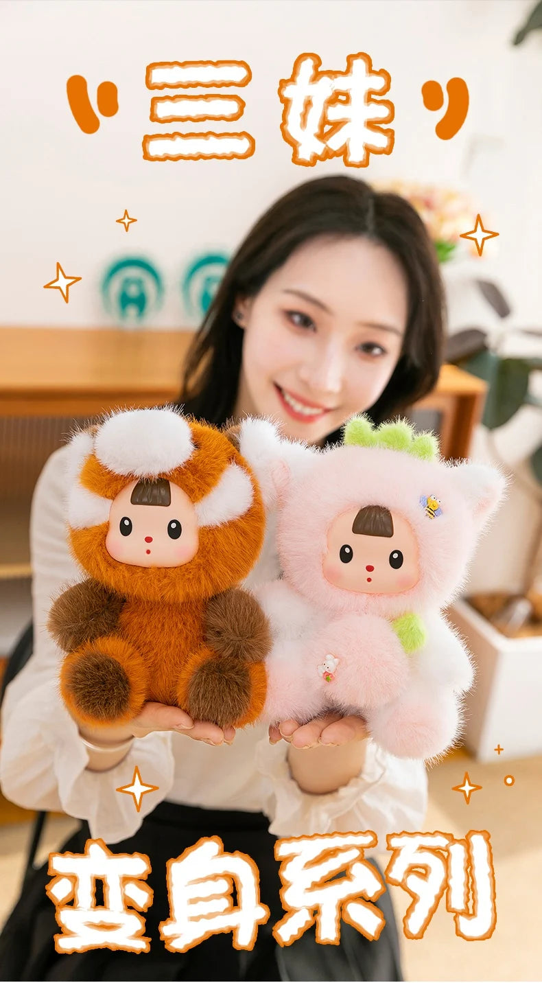 17cm Soft Vinyl Face Plush Little Dinosaur Tomato Rabbit Raccoon & Strawberry Doll Cute Cartoon Animal Stuffed Toy
