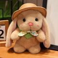 Hot Lovely Outing Trip Bunny Plush Toys Fluffy Cozy Cartoon Sun Hat Little Rabbit Doll Gentle Children Companion Xmas Gift