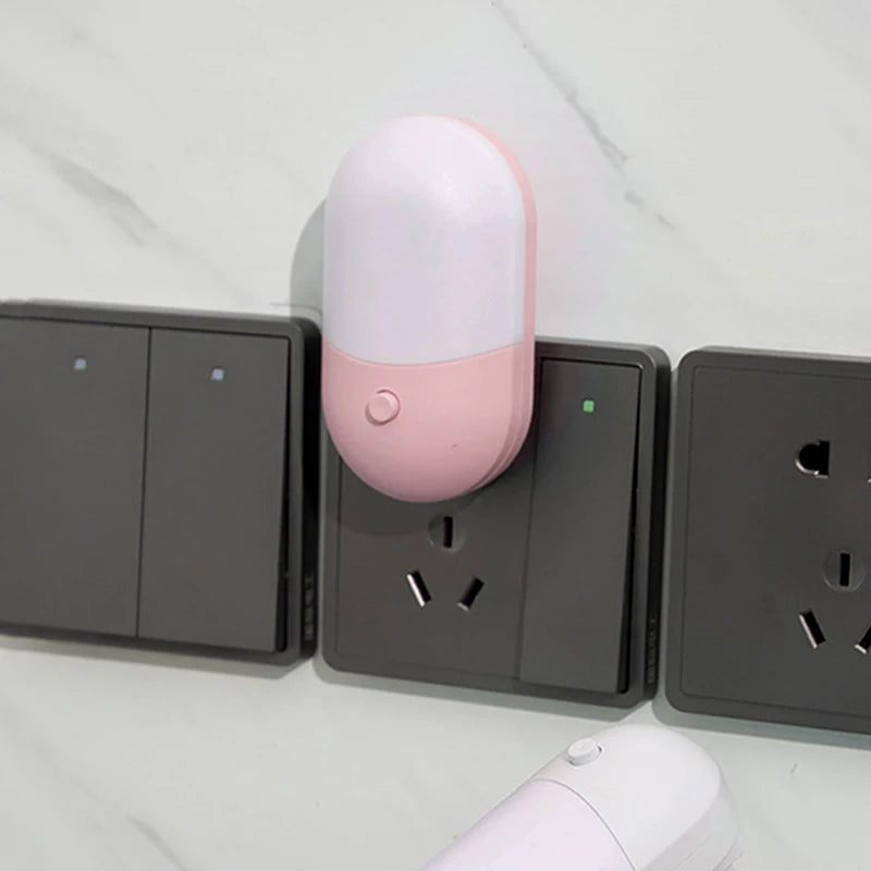 Led Mini Night Light Plug-In Eye Protection Bedside Lamp Model 001 For Bedroom Baby Room Living Room 0.4W