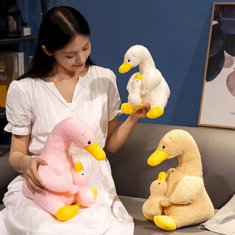 Stuffed Animals Mother and Son Duck Plush Toys Sleeping Lifelike Goose Simulation Duck Plush Doll Kawaii Cartoon