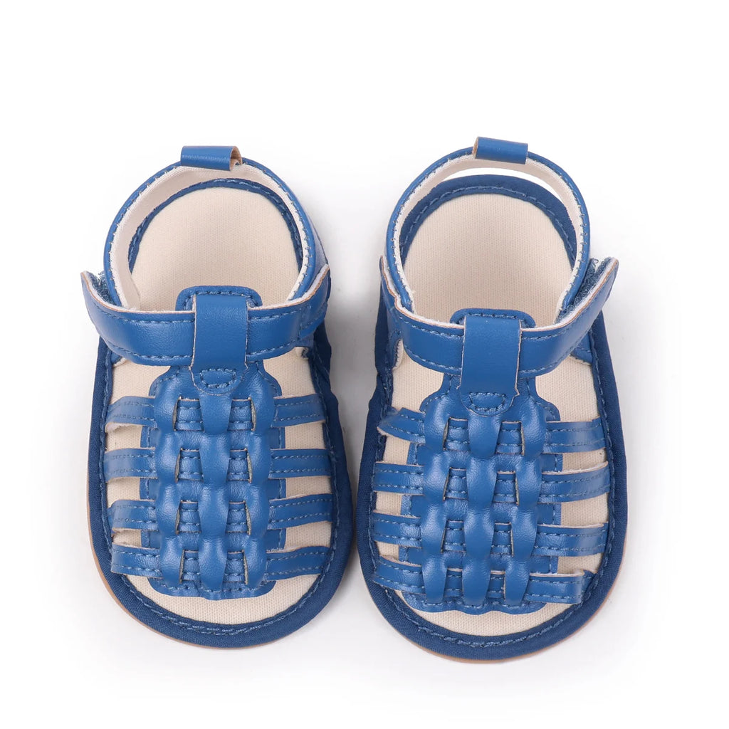 New Baby Sandals For 0-2 Years Old Boys And Girls Leather Surface And Rubber Sole Anti-slip Shoes Baby Indoor Walking Shoes
