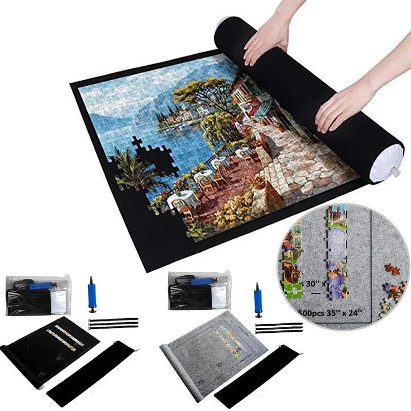 1500 Pcs Felt Puzzle Mat - Portable Home Decor Roll, Jigsaw Playmat & Wall Ornament Accessory for Living Room