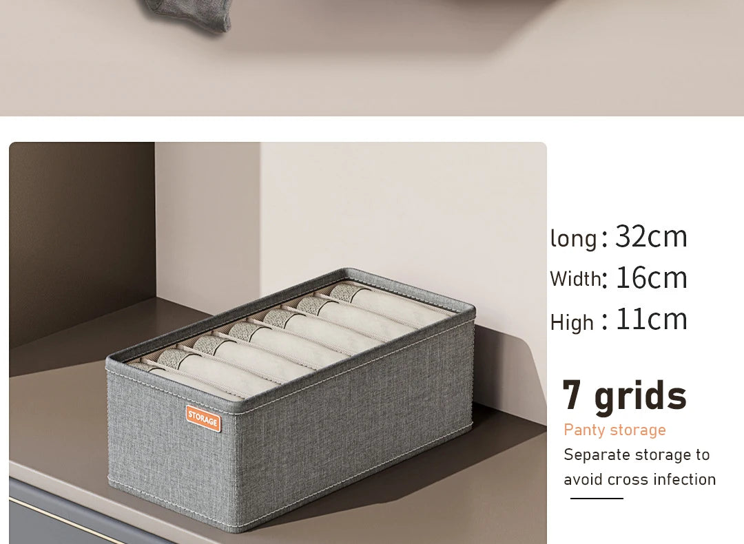 Oxford Cloth Underwear Storage Box 20/7/6 Grids Socks Panties Drawer Organizer Multi-function Home Wardrobe Assortment Boxes