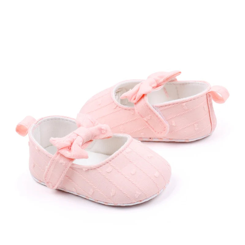 Spring Autumn New Product 0-1 Years Old Girls' Shoes with Soft Soles Embroidered Bowknot Fashionable and Cute Baby Learning WalK