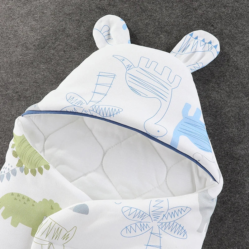 Newborn Baby Sleeping Bags Cartoon Baby Wrap Blankets Autumn and Winter Newborn SleepSack Envelope Thick Cocoon for Baby 0-6M