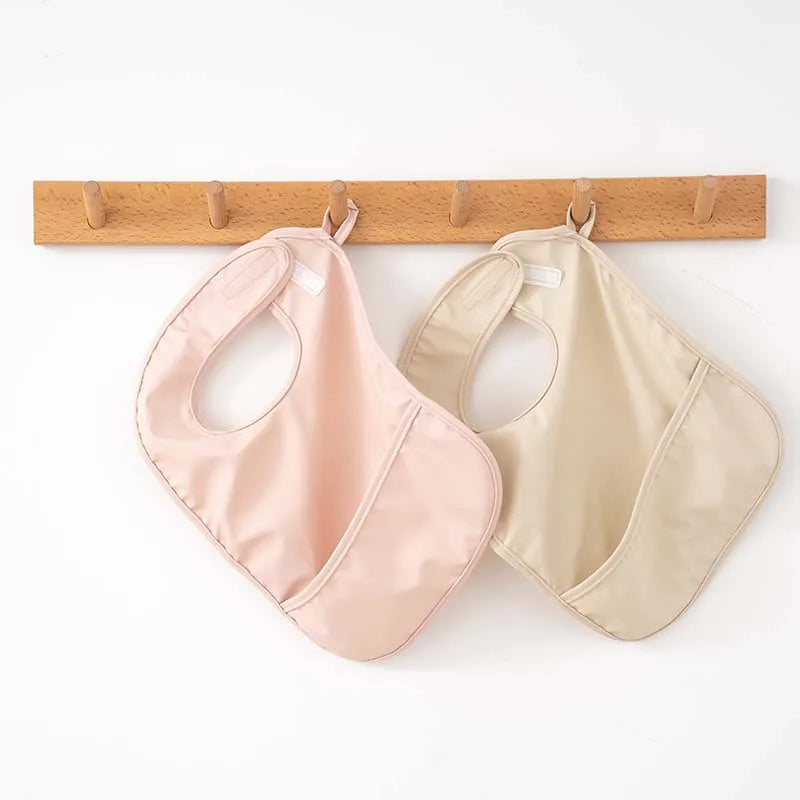 Sleeveless Baby Feeding Bibs Soft Waterproof Toddler Kids Anti-dirty Apron Solid Color Infant Saliva Bib with Pocket Baby Stuff