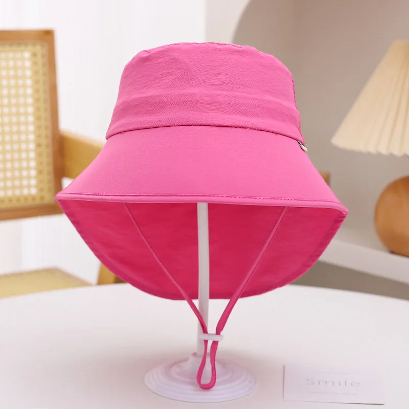 Foreign Trade Amazon Children's Fisherman Hat Extra Large Brim Quick-Dry Cape Hat Spring Summer Boys and Girls Sun Hat Beach Hat