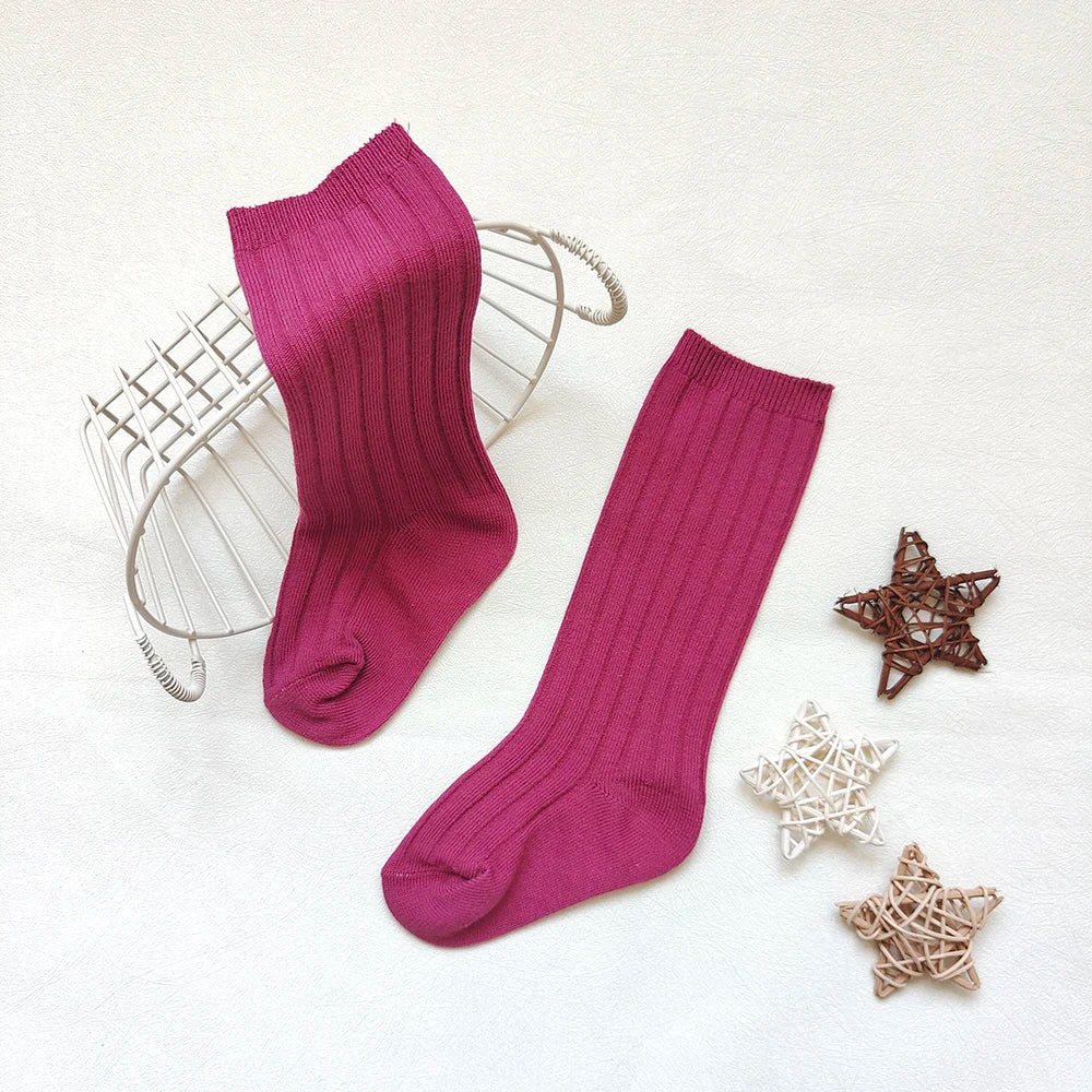 New Fashion Boys Girls Knee High Socks Cotton Breathable Stripe Kids Casual Sock Children School Uniform Socks Baby Socken Long