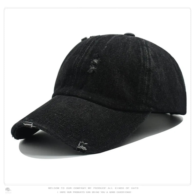 Cross-border Denim Baseball Cap With Embroidered Distressed Details For Sun Protection Model Cb01