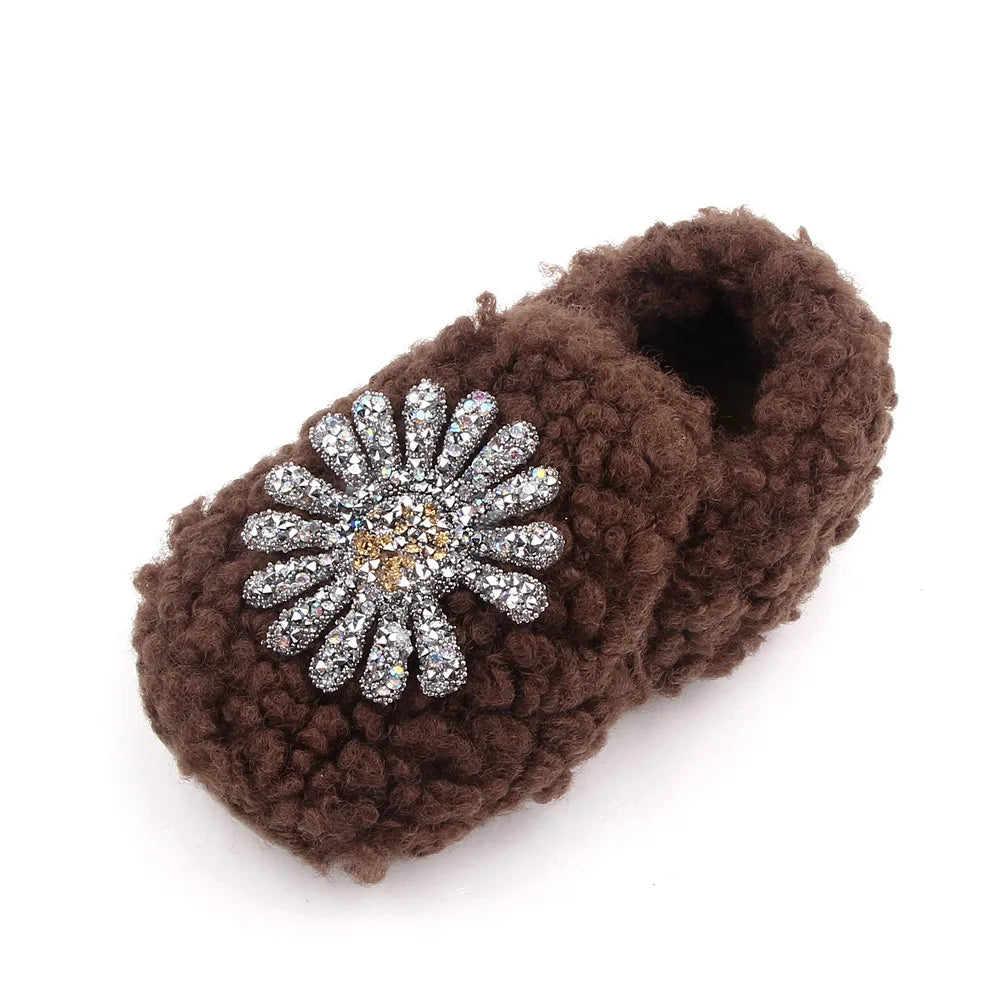 Baby Toddler Shoes Non Slip Plush Warm Cotton Prewalking Anti Slip Sole Model 01