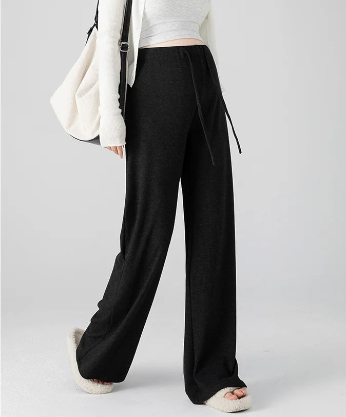 Pregnant Woman Maternity Straight Knitted Trousers With Adjustable Waist 2026 Autumn