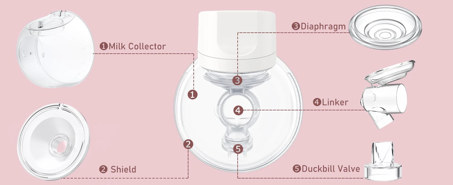 Silicone Duckbill Valve and Diaphragm,Compatible with S12/S9/S13/S15 Wearable Breast Pump Accessories, Replacement Spare Parts