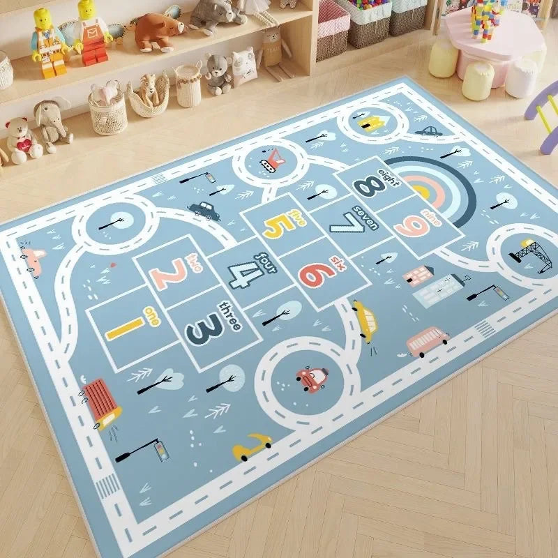 Cartoon Car Traffic Children's Carpet Play Room Crawling Mat Home Decoration Living Room and Bedroom Floor Mat Gift