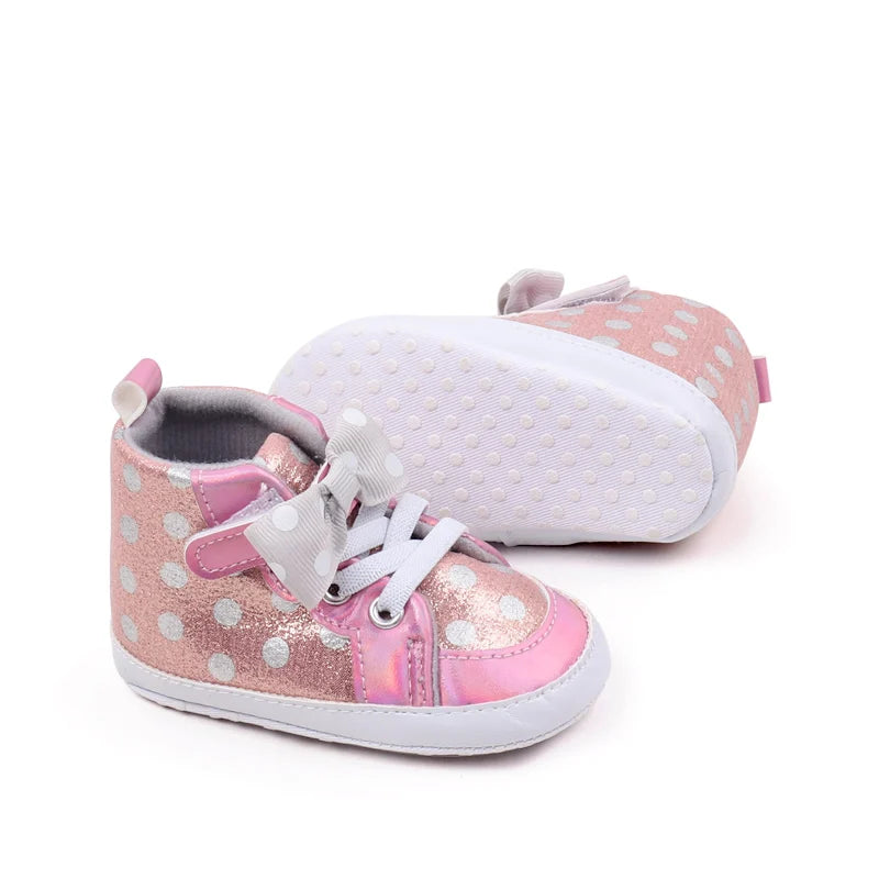 Baby Girl Spring and Autumn Butterfly Bowknot Soft Sole Comfortable Prewalker Shoes Indoor Outdoor Walking Shoes First Walkers