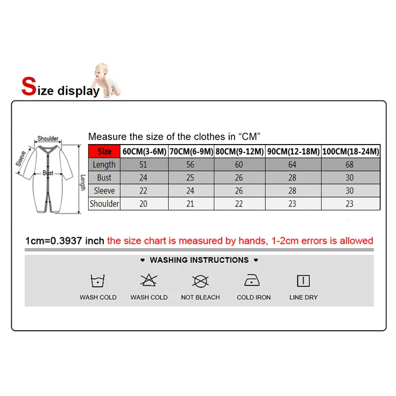 1-Piece Cartoon Cute Baby Boy Girl Rompers Snap-fastener Newborn Unisex Jumpsuits 6-24 Months Infant Clothing