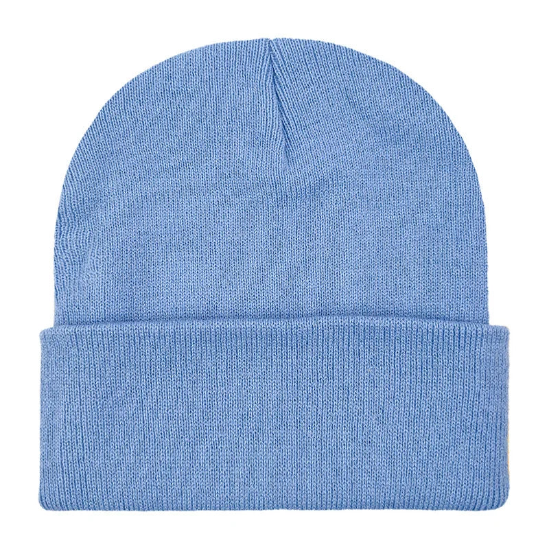 Solid Color Knitted  Plain Cold Hat Rolled Edge Customizable VersatileLOGOMen's and Women's Casual Versatile  Warm Knitted Hat