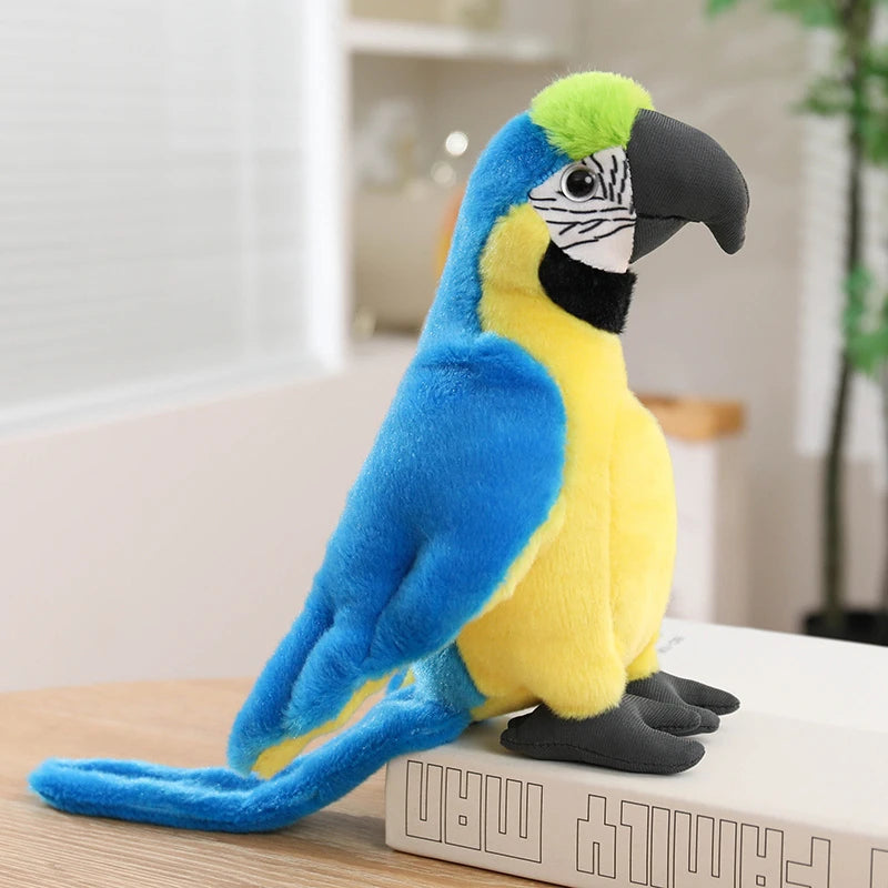 Hot Simulation Soft Toys Lifelike Grey Cockatiel Plush Toys Real Life Soft Yellow Parrot Birds Stuffed Animals Toy Dolls Gifts