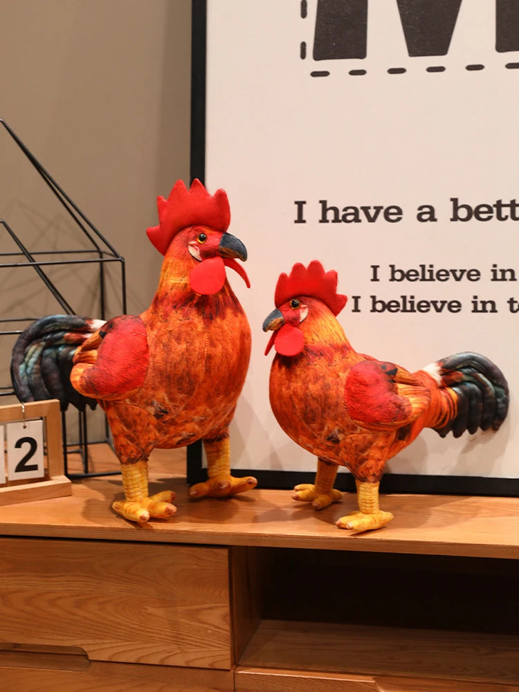 Hot High Quality 30/48cm Simulation Rooster Plush Toys Life Like Chicken Pillow Stuffed Soft Animal Dolls For Room Decor Gift
