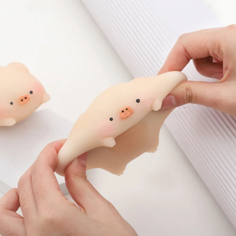 Cute Flesh Color Pig Squishy Squeeze Toy, Super Soft Slow Rising Stress Relief Fidget Toy, Adult Decompression Sensory Gift