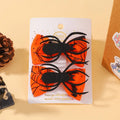2Pcs/Set Halloween Hair Accessories for Kids Girls - Ribbon Bow Hairpin Ghost Pumpkin Bat Hair Clips for Party Decoration