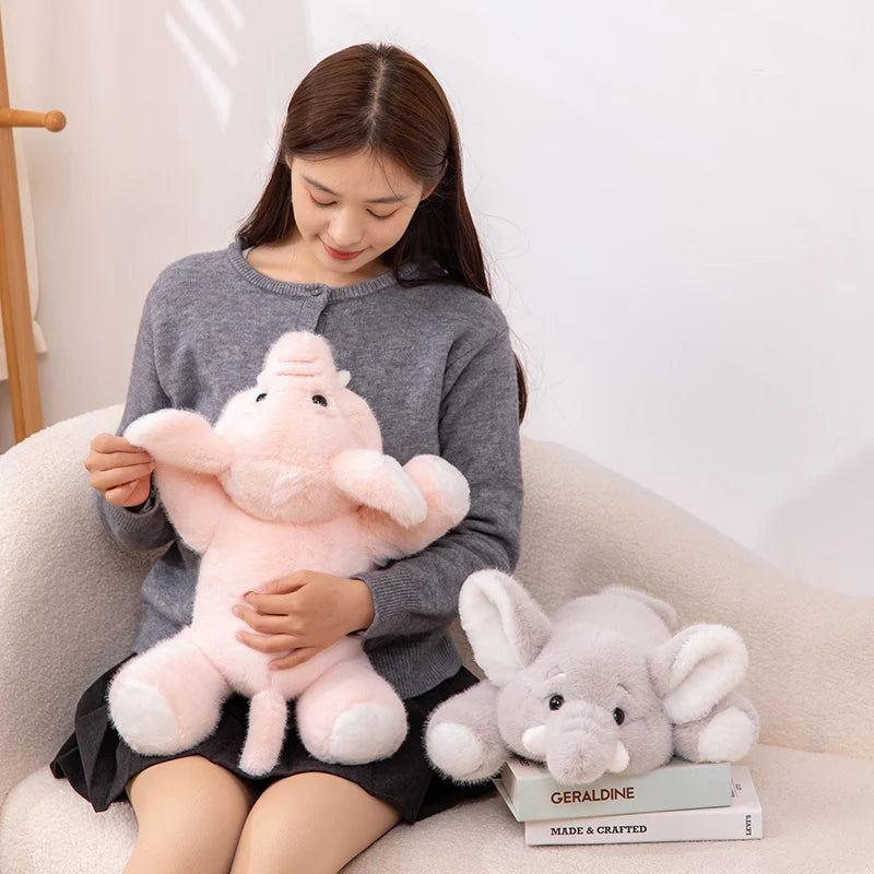 Fluffy Cute Nordic Style Plush Elephant Toy Lovely Lying Elephant Appease Toy Stuffed Soft For Girls Xmas Gift