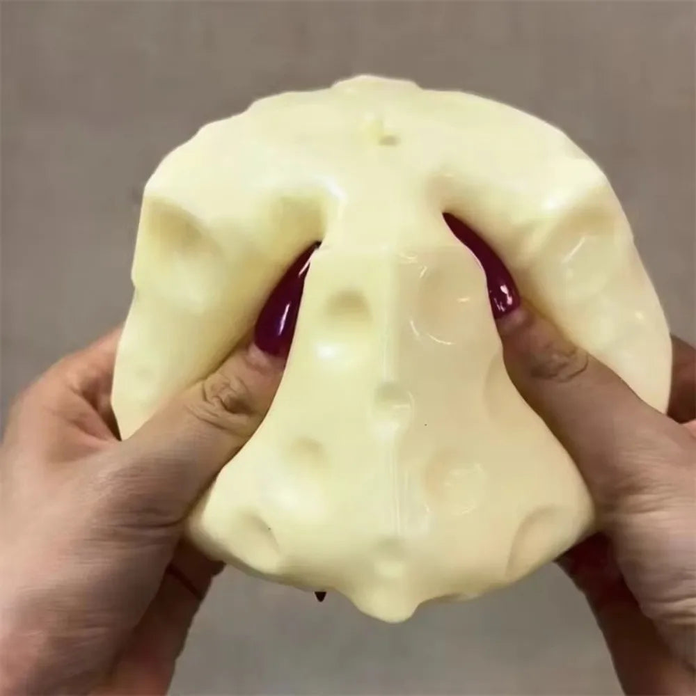 Slow Rising Cheese Squishy Toy Slow Rebound Soft Cheese Shape Squishy Toy Stretchy Moldable Simulated Butter Squeeze Toy
