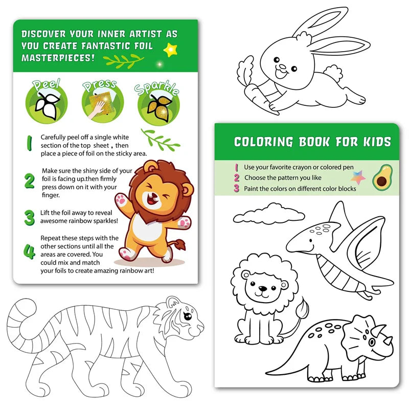 DIY Cartoon Magical Transfer Painting Crafts for Kids Arts and Crafts Toys Children Creative Educational Learning Drawing Toys