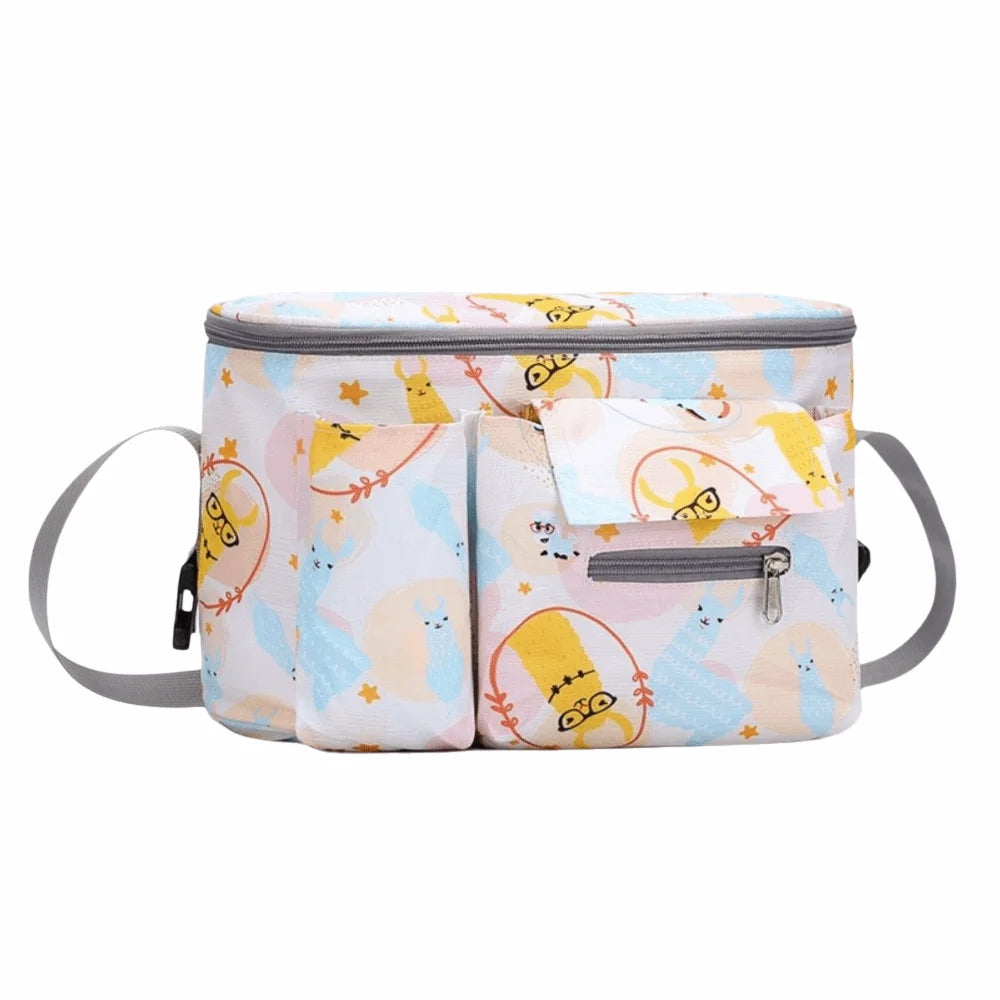 Stroller Bag Large Capacity Diaper Organizer With Multiple Pockets Oxford Cloth Size 31x20x15cm