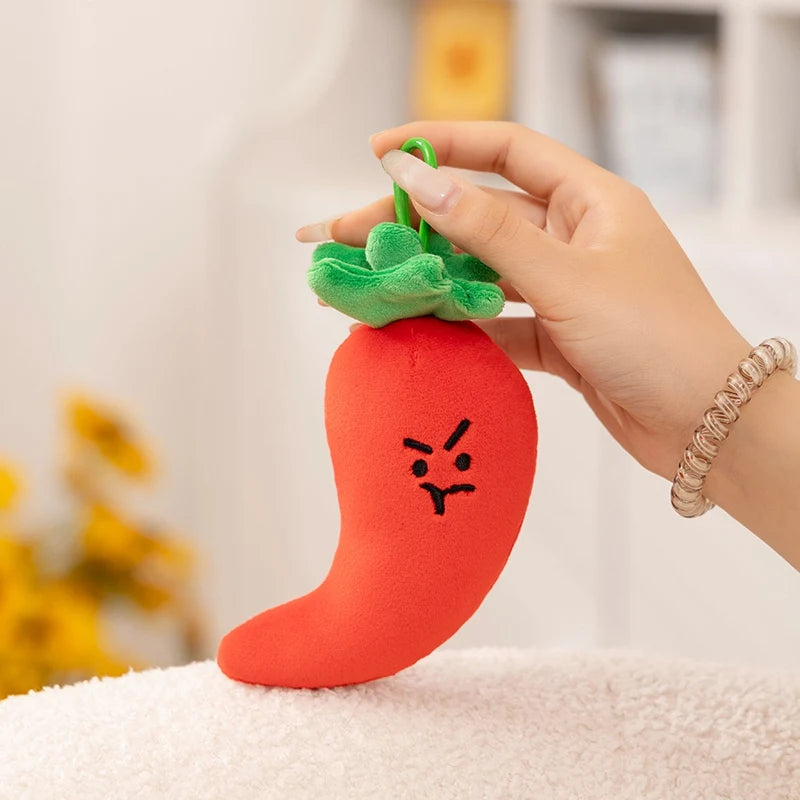 Kawaii Vegetable Plush Toys Cute Vegetables Pendant Onion Chili Mushroom Carrot Plush Pendant Keychain Toy