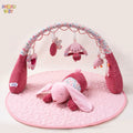 3 in 1 Baby Activity Gym with Plush Rabbit Toy Portable Tummy Time Play Mat Newborn Development Baby Fitness Frame fit 0-36 M