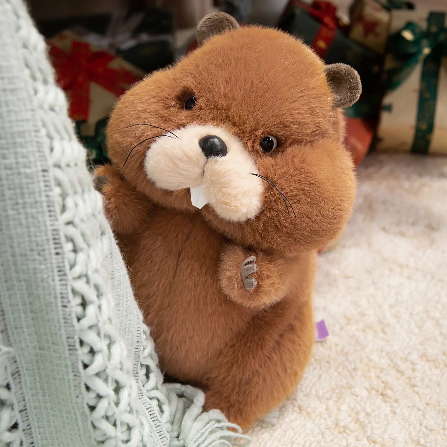 22/35/45cm Simulation Beaver Plush Doll Cute Fluffy Sitting Marmot Groundhog Toy For Kids Adorable Birthday Gift Doll
