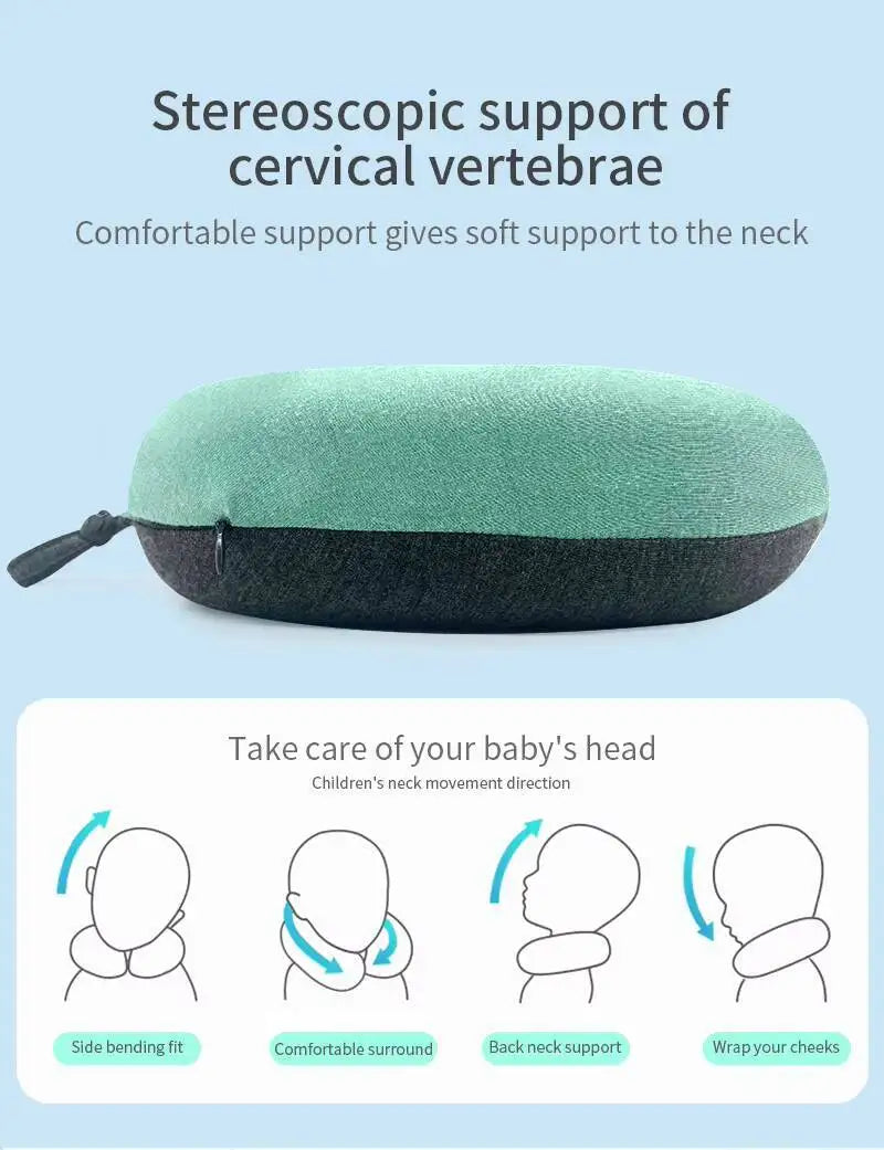 New Baby Headrest U-Shaped Portable Memory Foam Neck Support Children's Pillows Travel Pillow Breathable Soft Body Accessory