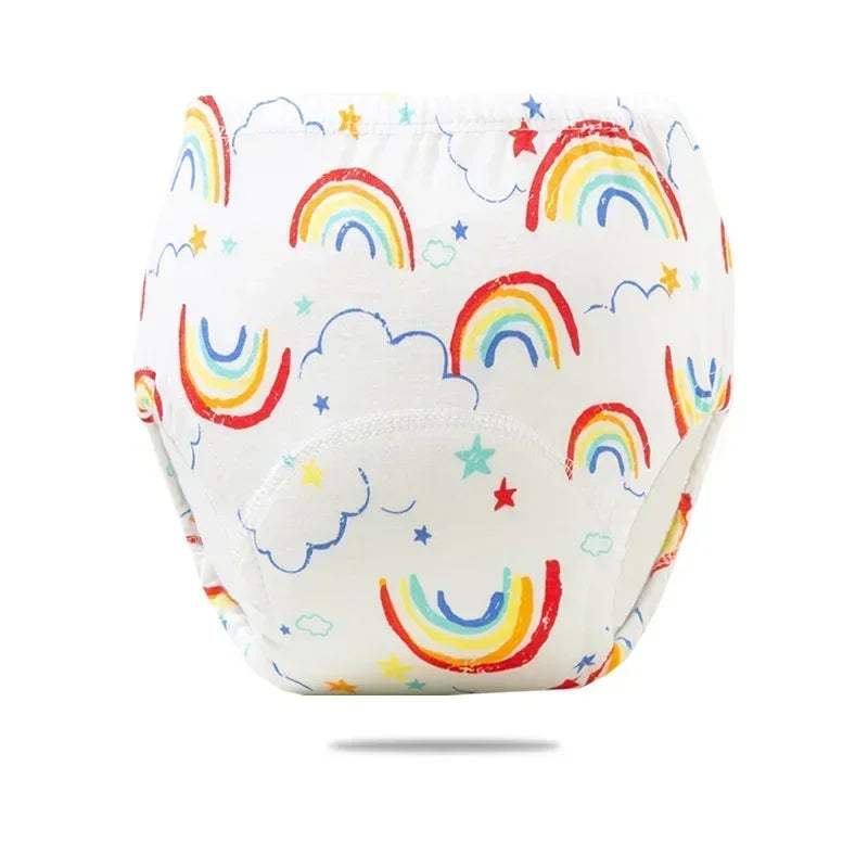 Cartoon Print Potty Training Pants Washable Breathable Cotton Cloth Diaper For Toddlers Nappy