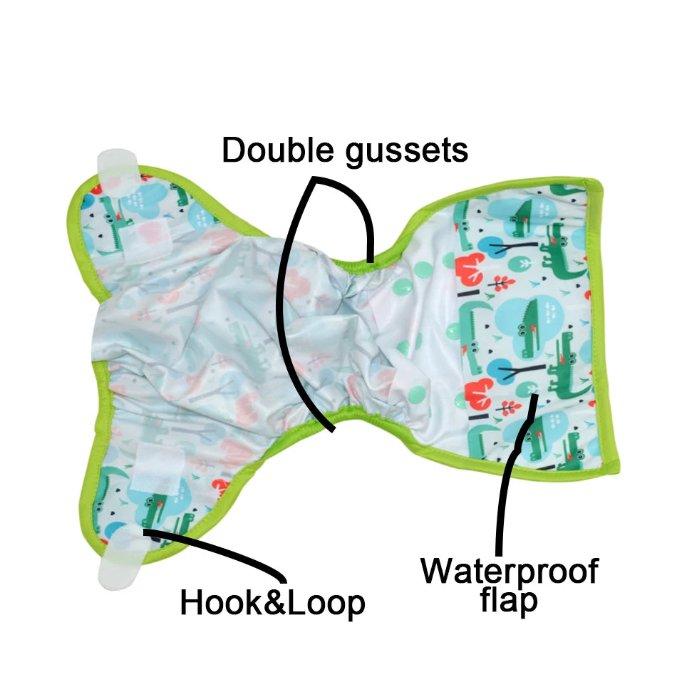 EezKoala Eco-friendly Cloth Diaper Cover Baby Washable Diaper Waterproof Baby Nappy Reusable Adjustable Pocket Diaper Hook&Loop