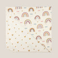 INSULAR Child Cotton Cover 2-layer Infant Swaddling Quilt Kid Nap Blanket Breathable Baby Blanket Skin-friendly Multi-functional