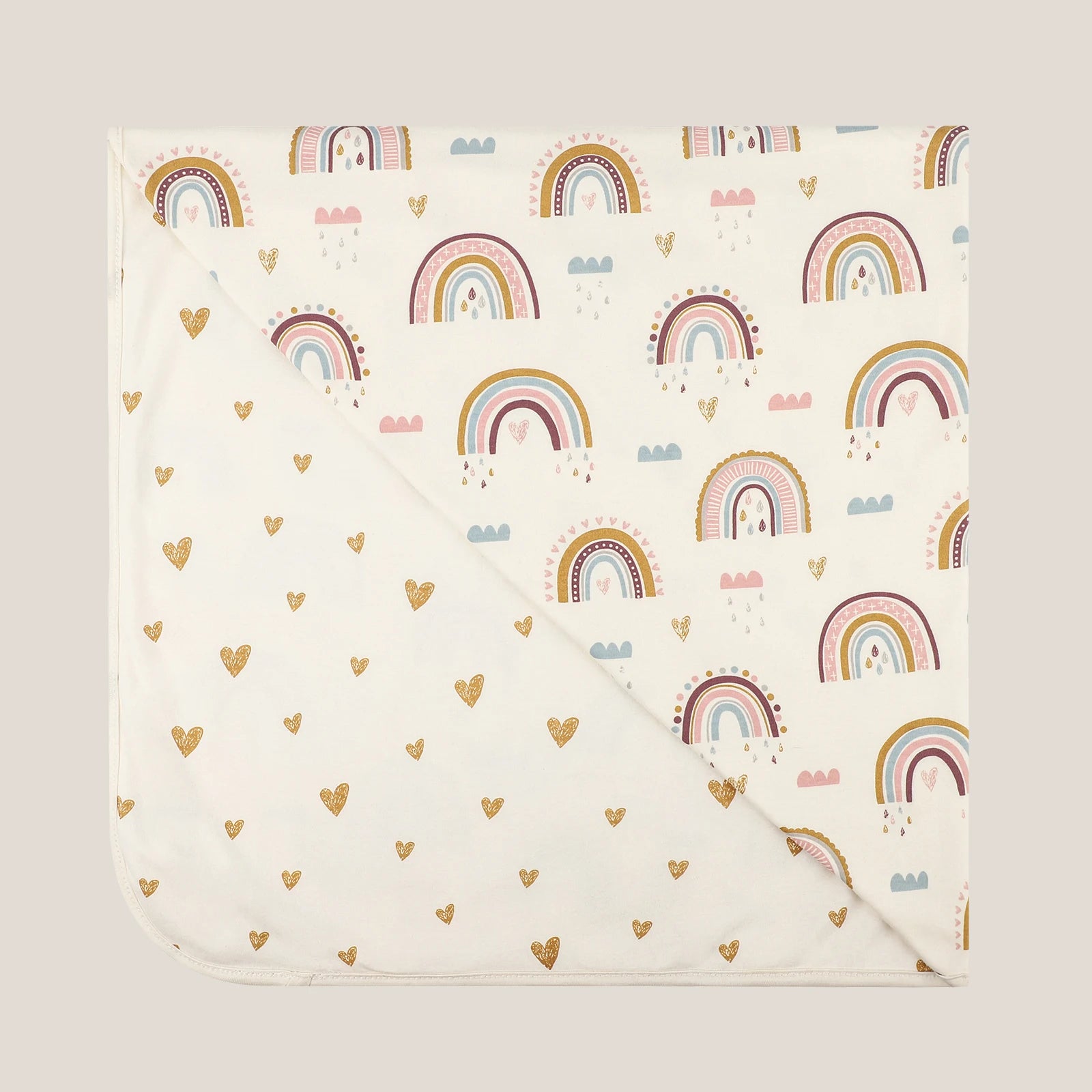 INSULAR Child Cotton Cover 2-layer Infant Swaddling Quilt Kid Nap Blanket Breathable Baby Blanket Skin-friendly Multi-functional