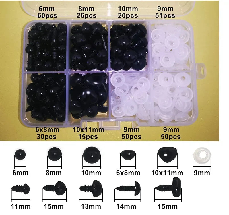 DIY Plush Toy Eye Ball Doll Accessories Eye Nose Needle Insert Glass Simulation Doll Eye Toy Dough Sculpture