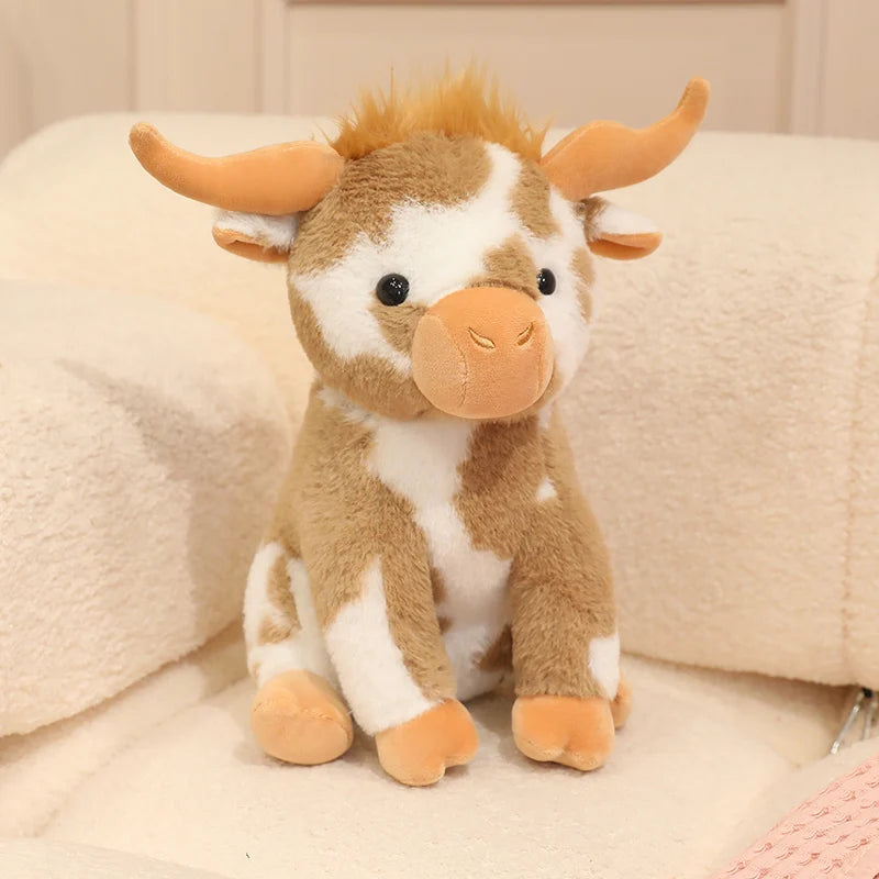 Treasuringu Highland Cow Stuffed Toy Plush 30cm Soft Fabric Animal Toy For Kids Safe Machine Washable