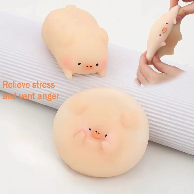 Cute Flesh Color Pig Squishy Squeeze Toy, Super Soft Slow Rising Stress Relief Fidget Toy, Adult Decompression Sensory Gift
