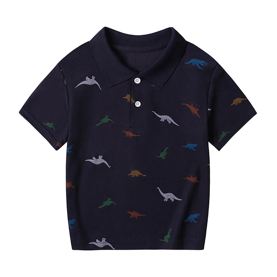 1/3 Pack Children's Summer Dinosaur Printed Multicolor POLO Shirt Boys Casual Fashion Prince T-shirt Joker Comfortable Lapel T