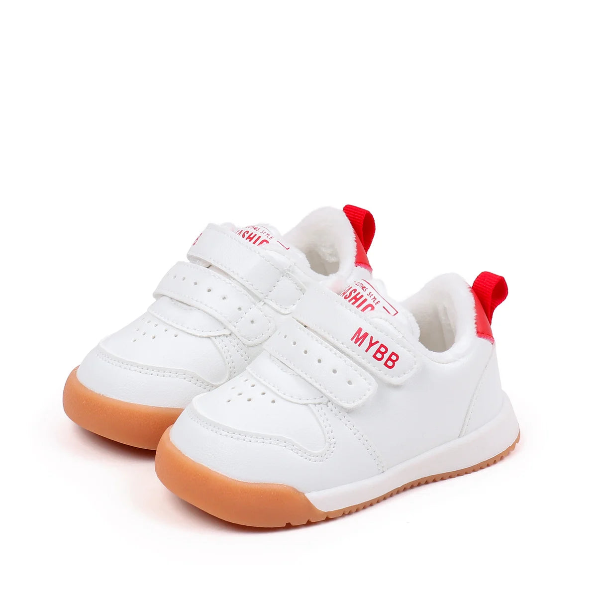 Winter Trendy New Baby Walking Shoes For Boys And Girls Small Children Anti-Slip Soft Sole White Sneakers
