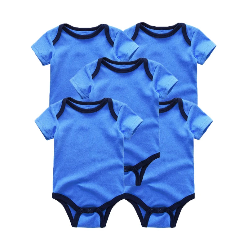 Carter's 5-Piece Solid Color Unisex Baby Bodysuits Short Sleeve Onesies 0-12M Soft Cotton
