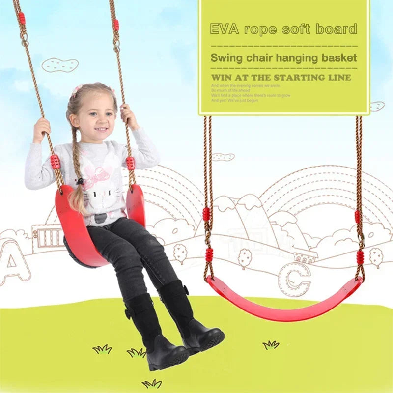 Children's EVA Soft Board U-Shaped Tree Swing with Adjustable Rope