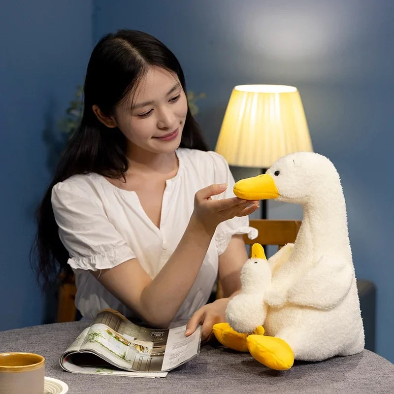 Stuffed Animals Mother and Son Duck Plush Toys Sleeping Lifelike Goose Simulation Duck Plush Doll Kawaii Cartoon