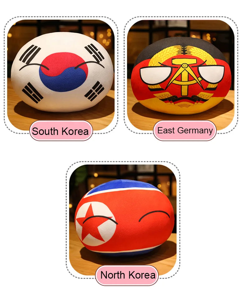 Hot  10/30/50cm Polandball Country Ball Toy Plush Pendant Plush Doll Countryball Ussr Usa France Russia Uk Japan Germany  Italy