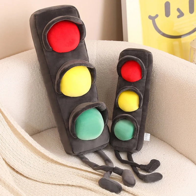 Lifelike Stuffed Signal Lamp Plush Toys Soft Traffic Light Toys For Children Funny Traffic Game Props Creative Home Decor