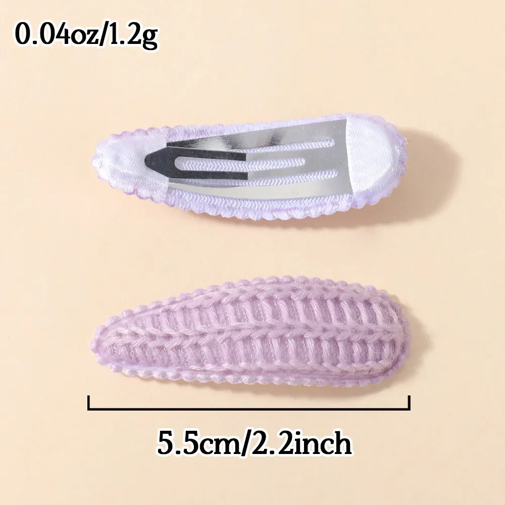 6Pcs/Set Cotton Fabric Plaid BB Hairpins Alloy Hair Clips for Kids Girls Toddler Hairgrips Headwear Baby Hair Accessories
