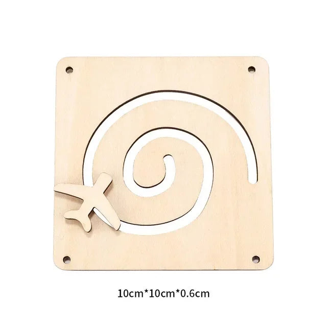 Wooden Busy Board Toy for Montessori Learning With Clock Mirror and Unlock Activities Model MB-001