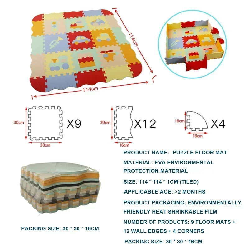 Eva Foam Baby Play Mat 25-Piece Set 30x30cm Puzzle Floor Mat Educational Toy For Nursery